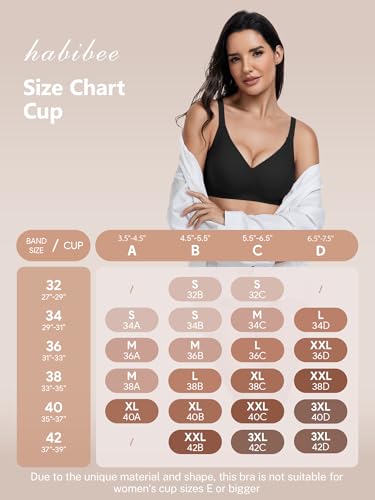 Image of habibee Wireless Jelly Bra for Women Comfort Seamless Full Coverage Bras | No Underwire, 3 Pack Everyday Bralettes, V Neck, T-Shirt, Back Smoothing, Comfortable Brassiere, Soft Gel, Push Up, Sport