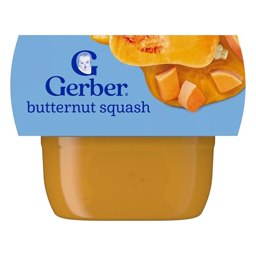 Gerber Stage 1 Baby Food, Butternut Squash Puree Tubs, No