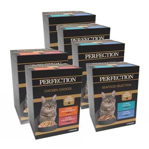 HiLife Perfection Adult Wet Cat Food, Mixed Multipack Chicken Choices (x12) / Seafood Selection (x24), Grain Free & Made With 100% Natural Ingredients (36 Pouches x 70g)