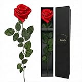 💝 ELEGANCIA Y DURABILIDAD – Una rosa de 48 cm con tallo, símbolo de amor perdurable. Presentada de forma refinada y segura en una elegante caja de regalo.