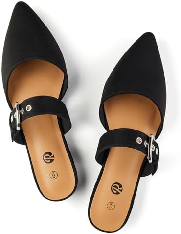 Rekayla Mules for Women Adjustable Strap Pointed Toe Backless Loa...