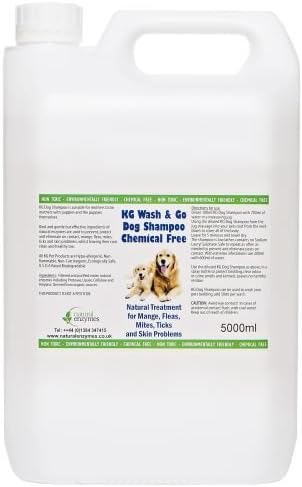 KG Wash & Go No Rinse Pet Shampoo 5000ml. Rids & Protects from Mange, Fleas, Ticks, Mites & Itchy Skin Problems, Promotes Hair Re-Growth. SLS, Paraben, Pesticide & Chemical Free
