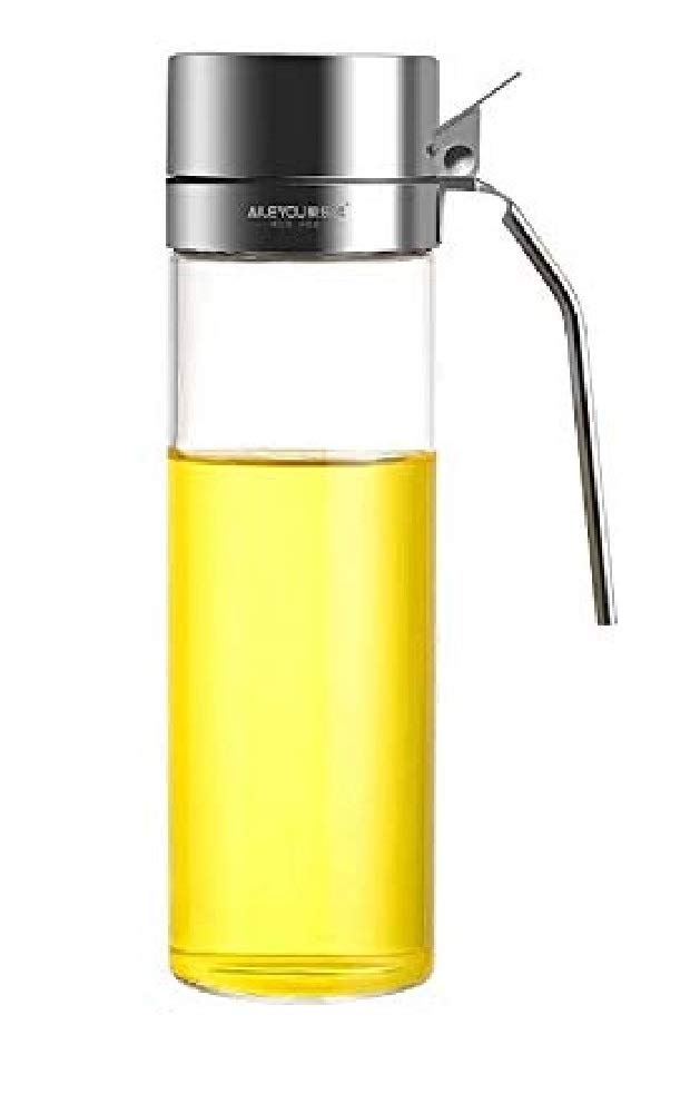 Botella de aceite de vidrio de 450 ml a prueba de polvo para cocina limpia