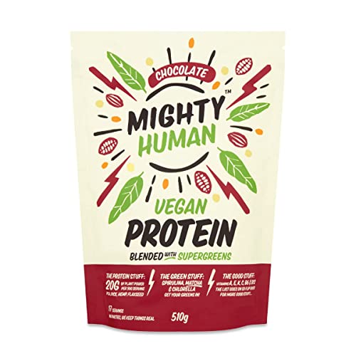 Mighty Ultimate Vegan Protein Powder, Chocolate Flavour, (17 Servings, 510g Bag Without Scoop), Plant Based, Dairy Free Protein Shakes, Added Vitamins, Minerals