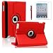 iPad 2 Case, iPad 3 Case, iPad 4 Case, AiSMei Rotating Stand Case Cover with Wake Up/Sleep For Apple iPad 2, iPad 3, iPad 4 [ 9.7-Inch iPad Released before 2013 ] [Bonus Film+Stylus] Red
