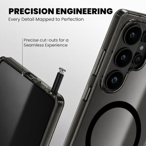 Image of Elzzi Anti Scratch Semi Translucent Cover for Samsung S26 Ultra Case, Premium PC + TPU Magnetic Phone Cases Drop Proof,Compatible with Magsafe Slim Never Yellowing Shockproof