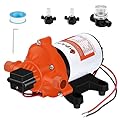 CYKLEKING 12V DC Water Pressure Pump,3.5GPM 45PSI Quiet On Demand RV Water Diaphragm Pump 12 Volt Self Priming Ideal for Camper,Boat,Marine,Travel Trailer,Washdown,Rain Barrel,Outdoor Shower