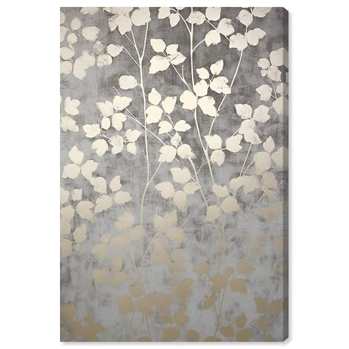 Art Remedy Silvery Gray Garden Canvas Elegant Floral Wall Art, Gallery Wrapped, 16" x 24" by Art Remedy - Used condition - US$24.76