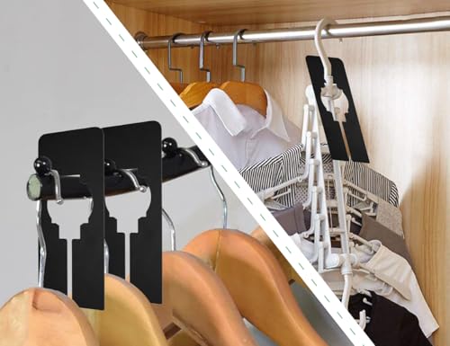 AOYEGIC 10 Stück Größentrenner,Schrankteiler Trenner,Kleiderschrank Trennwände,Schrankregaltrenner,Kleiderbügeltrenner,regaltrenner mit Stift,für Sortieren von Kleidung Größe(Schwarz,12.7*5.2 cm)
