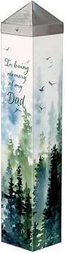 Studio M Art Pole, PVC Weather Resistant Pole with Vinyl Bowl 20 inches Tall Outdoor Decoration for Gardens, Patios, Yards, Landscaping and Birding Accessories, in Memory of My Dad