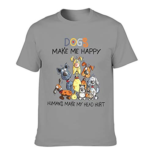 Camiseta atl�tica para hombre con dise�o de perros divertidos Gris oscuro. XL