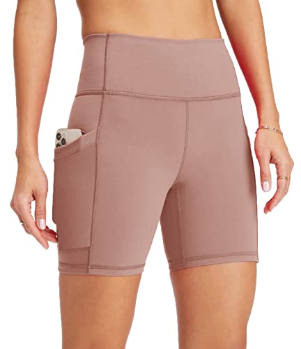 Tengo Women Workout Yoga Shorts With Pockets Athletic High Waist 6" Running Gym Shorts(Pink,Xs) #TOP10