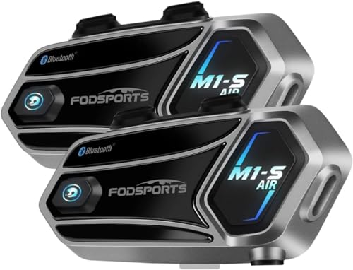 Fodsports M1-S AIR Interfono Moto Bluetooth | Fino A 6 Persone | 1500m Di Portata | IP65 - Foto 2