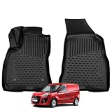 2 TAPPETI - TAPPETINI IN GOMMA A VASCA 3D TPE PER FIAT DOBLO II DAL 2010 IN POI