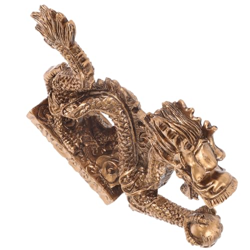 HOLIDYOYO Statue De Dragon Décorative Ornements De Dragon Chinois Décoration De Bureau Résine pour Maison Et Jardin Stylisée