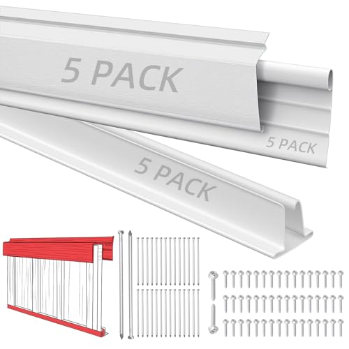 Yaocom 15 Pieces Mobile Home Vinyl Skirting Set Bulk White Upper & Lower Track Underpinning Trim Kit 30 Feet with 30 Pcs Steel Nails and 50 Pcs Screws for House Home White Exterior (87 Feet)