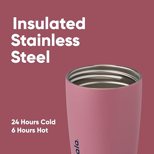 image for Owala SmoothSip Slider Insulated Stainless Steel Coffee Tumbler, Reusa