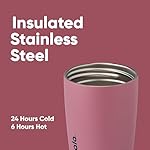 Owala SmoothSip Slider Insulated Stainless Steel Coffee Tumbler, Reusable Iced Coffee Cup, Hot Coffee Travel Mug, BPA Free 12 oz, Purple/Pink (Crochet Queen) - Image 4