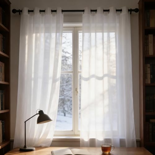 Rideaux voilages blancs 260x181 cm pour illuminer votre chambre - 2