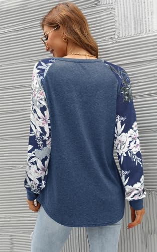 Image of Aifer Womens Long Sleeve Shirts Crew Neck Pullover Sweatshirt Pattern Raglan Casual Tunic Tops