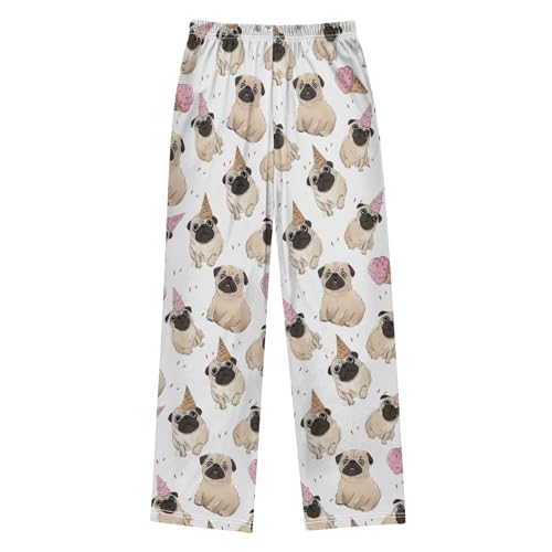 Pajama Pants Lounge Sleep PJ Bottoms Sleepwear Elastic Waist Drawstring S Fadou Ice Cream2