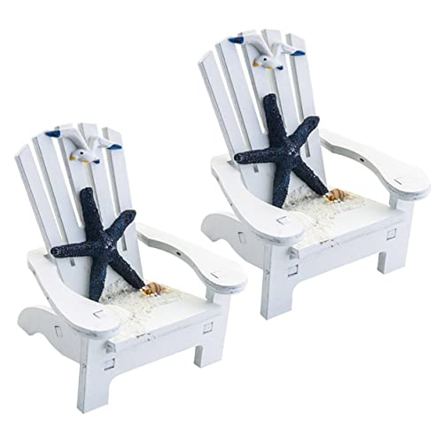 FELTECHELECTR 2pcs Mini Beach Chair Mini Chair Mini Doll House Miniature Dollhouse Miniature Coastal Chairs Playing House Furniture Mini Adirondack Chair Doll House Decor Dolly House Ornament