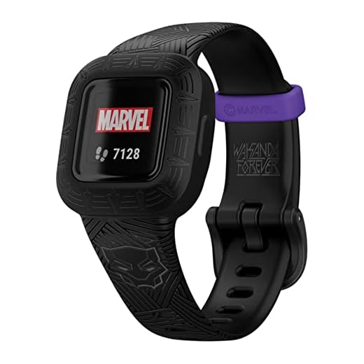 Garmin Vivofit Jr.3 - Marvel (Black Panther), Orologio e Activity Tracker per Bambini, Display a colori, Passi, Sonno, Cinturino in silicone, App interattiva, Autonomia fino a 1 anno, 4+
