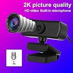4K USB Webcam, HD Webcam with Microphone, 360°Rotation USB PC Computer Web Camera with AutoFocus for Zoom/Skype/Facebook, Recording, Conferencing Webcam for Laptop Desktop (Black)