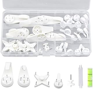 Mikihat 39 Pieces Non Trace Wall Hooks, White Hardwall Drywall Picture Hanging Hooks, Invisible Picture Hooks, Picture Hanging Hooks for Hanging Paintings Clock Wedding Photos Mirror Wall Studs