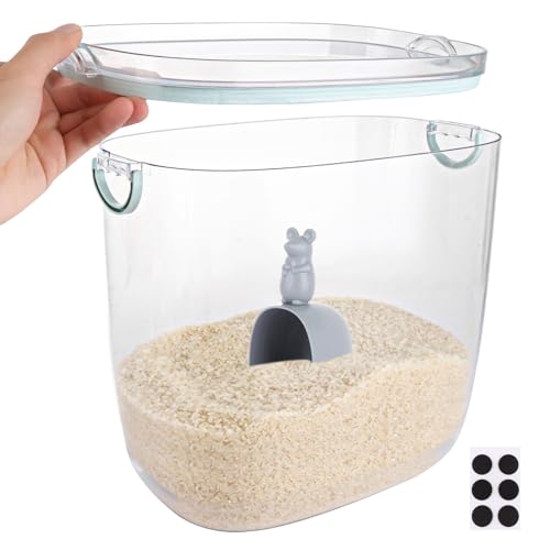 WOPPLXY Rice Storage Container 10kg, Large Capacity Rice Storage Dispenser 10kg, Plastic Storage Rice Box Bin Cereal Container with Airtight Lid and Measuring Cup for Kitchen