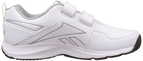 Velcro White and Silver Running Shoes 