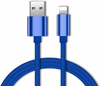 MAXIMUM RANGE E-SELLERS USB Cable Nylon Braided, Charger Wire for iPhone 7 Plus 6 Plus 6s Plus, 5 5s SE 5c, iPad Mini, iPad Air 2 and iPad Pro-Blue (1M)