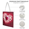 FodPand Heavy-Duty Valentine's Day Love Heart Canvas Tote Bag for Women Reusable Grocery Shopping Bag with Shoulder Straps Washable & Foldable Everyday Utility Purse for Work Travel Beach #4