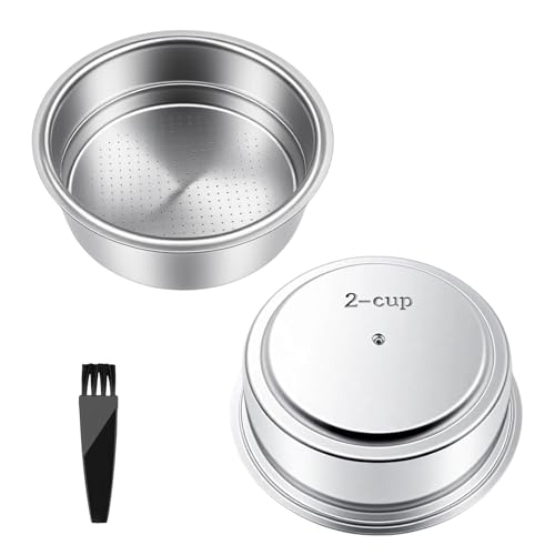 Porte Filtre 51mm Filtre Pressurisé, Lot de 2 Paniers de Filtre à Café en Acier Inoxydable, Compatible avec Machines Cecotec, Ufesa, Delonghi, Breville,...