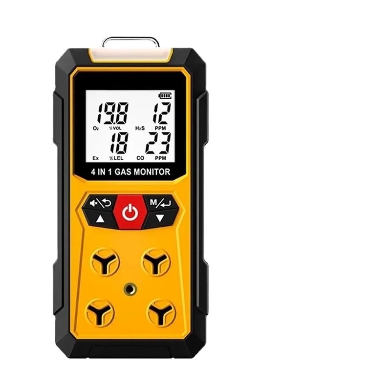 Detector de Gas, Medidor detector de gas 4 en 1 Oxígeno O2 Monóxido de carbono CO H2S Ex Analizador de gases combustibles