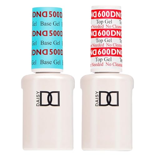 DND Base Gel and Top Gel Polish No Cleanse Set, UV/LED GelBase Polish 500 and No Cleanse Top Coat...