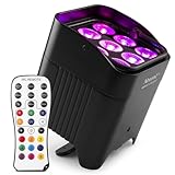 BeamZ Professional BBP59 LED-Strahler mit Akku, IP65 mit 9x12W RGBWA-UV für Innen und Außen, wiederaufladbarer Strahler für Discolichter, Partylichter und professionelle Veranstaltungen – Schwarz