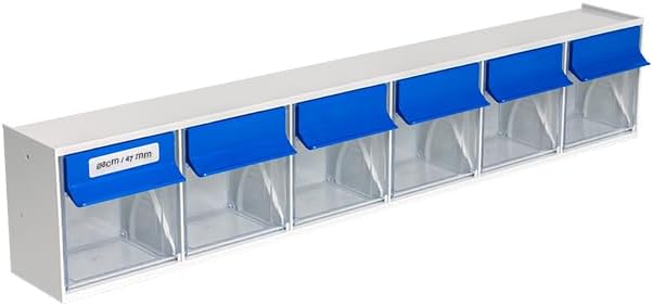 Transparent container/storage box/latch for an optimal MultiStore storage system in modular principle made of high-impact plastic (PS), No. 6