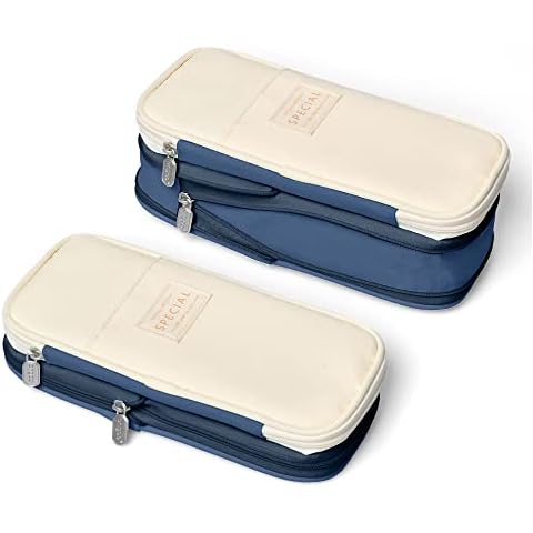 KISUOMAOYI Large Pencil Case Big Capacity Pencil Bag Portable Pencil Case School Supplies Suitable for Middle High School College Students Girls Boys Teen Storage Organizer Gift(Blue) Cover