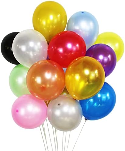 Balloons Assorted Colors, 130Pcs Party balloons for Birthday Wedding Supplies 10 Inch, 13 Kinds of Bright Pearlescent colored balloons Rainbow Latex Balloons for Christmas Valentines Day Decorations.…