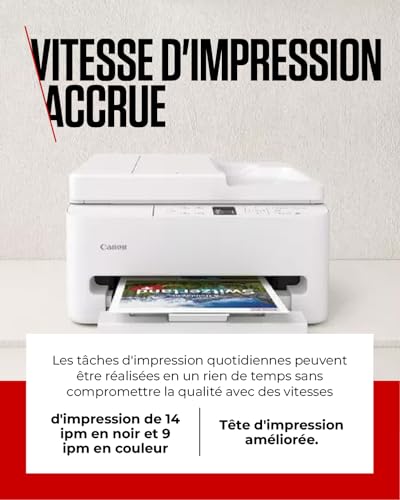 Canon PIXMA TS7550i – Imprimante compacte Jet d’Encre Multifonction Wi-FI 2,4/5 GHz – Impression Recto Verso – Format A4 – Impression Facile Depuis Votre Smartphone PIXMA Print Plan