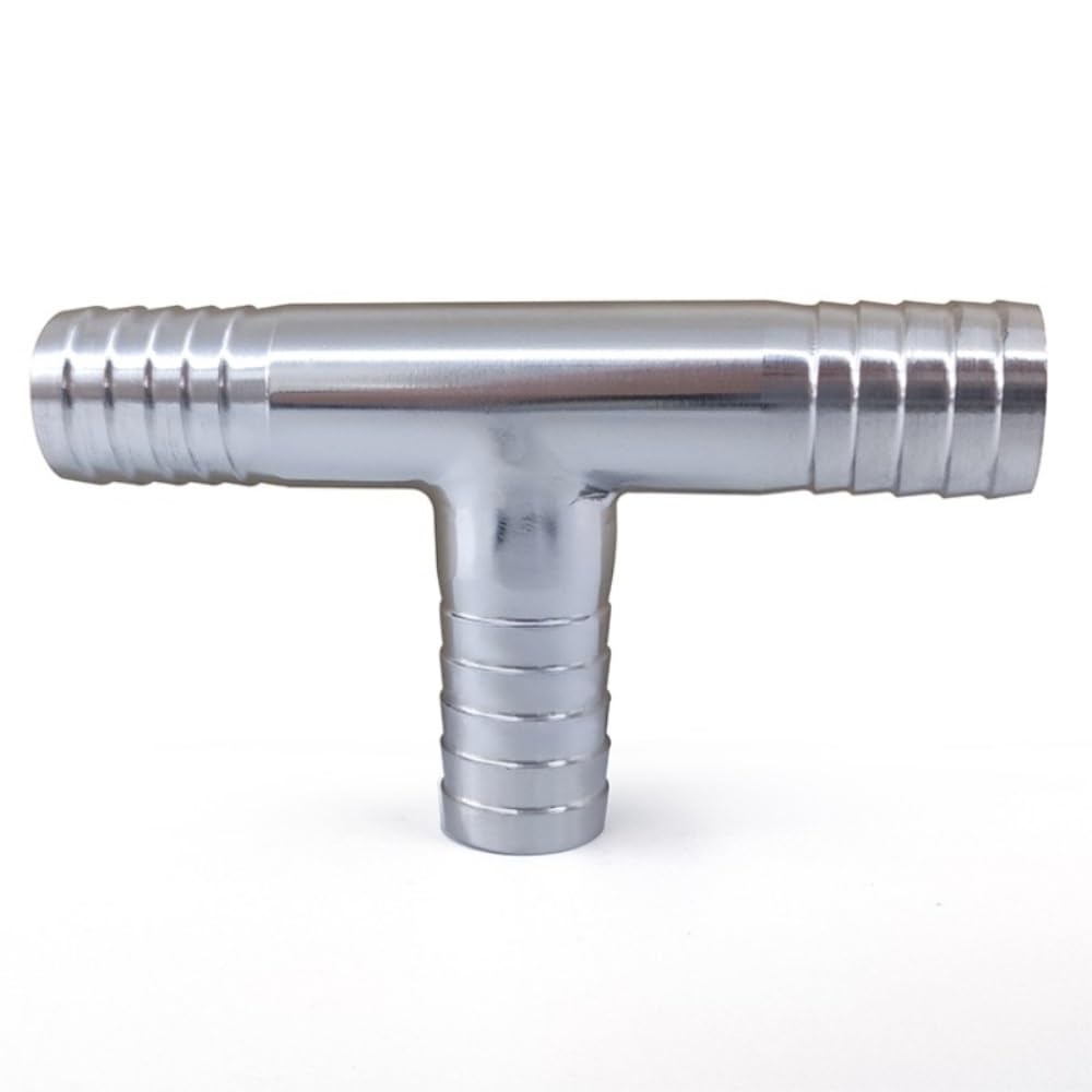 Raccord pour tuyau d'arrosage， 12.7 16 19 25 32 38 45 51mm Hose Barb Tail 304 Stainless Steel Sanitary Pipe Fitting Tee 3 Ways Connector Splitter Homebrew(19mm Barb)
