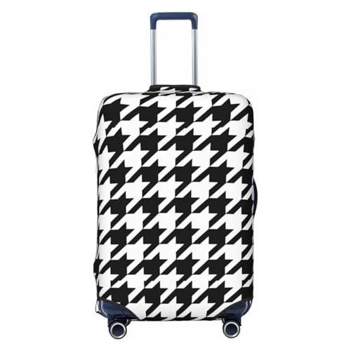 Houndstooth Black Print Luggage Cover Suitcase Protector Anti-scratch Fits 18-32 Inch Trolley Case