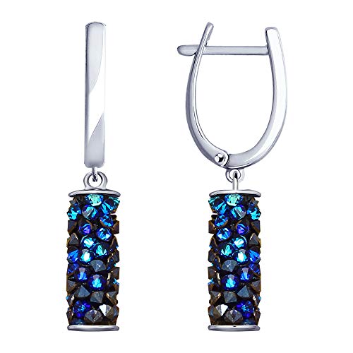 Preisvergleich Produktbild Ohrhänger aus 925 Silber mit Blauen Swarovski Kristallen