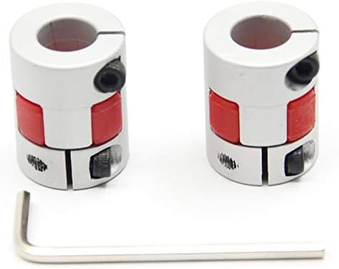 Befenybay 2PCS 10mm to 10mm Aluminium Plum Flexible Shaft Coupling Diameter 20mm Length 25mm Connector Flexible Coupler for 3D Printer CNC Machine and Servo Stepped Motor（10x10mm）
