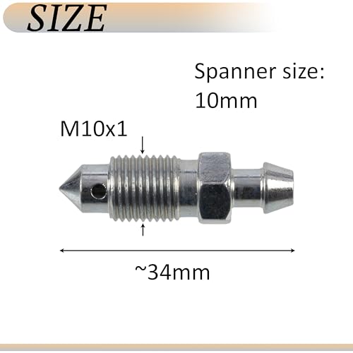 AERZETIX - C71232 - Satz von 2 Ventilen Entlüftungsschraube M10x1 - kompatibel mit Nissan Renault Bmw Toyota Lancia Mercedes-Benz Opel Audi Mitsubishi Hyundai Fiat Vw Honda - OE-Nummern 4D0615273
