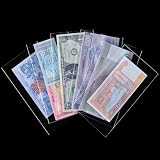 200 sztuk uchwytów na banknoty dolarowe z pudełkiem do przechowywania, przezroczyste papierowe rękawy na pieniądze, rękawy na banknoty, dla kolekcjonera PN02