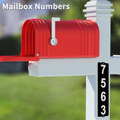 IVWVI Metal Mailbox Numbers, Address Plaque, Waterproof, Horizontal & Vertical Mounted Address Sign for House Home Office Street Yard Mailbox - Thumbnail 3