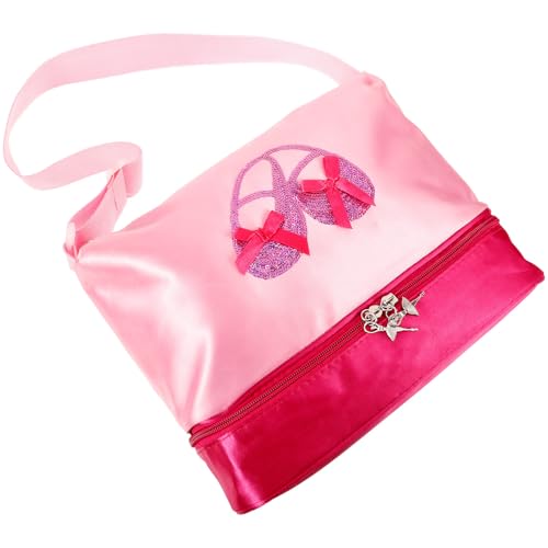 Bolsa de baile de ballet para niña con bandolera ajustable rosa