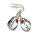Linpeng E-24/25 Fiona Hand Painted USA Flag Patriotic Glass Beads Earrings, 2-Pair
